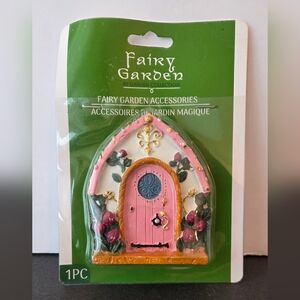 New Pink Whimsical Fairy Garden Door Miniature Garden Figurine Accessory